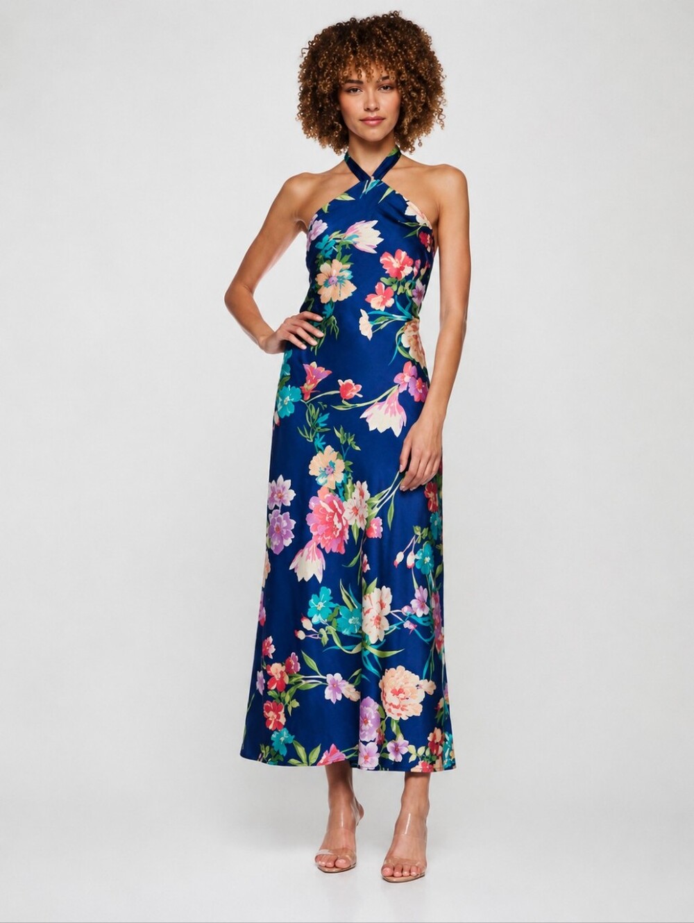 Alex&sophia  Floral Maxi Dress in Navy Tie-back Size 7/8